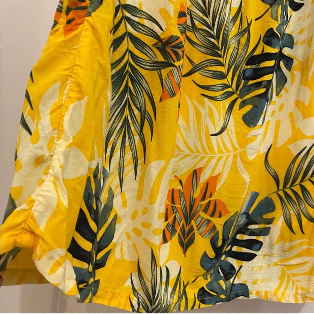 Seven Islands Sunny Yellow Floral tropical Dress tie front size large - Picture 7 of 7